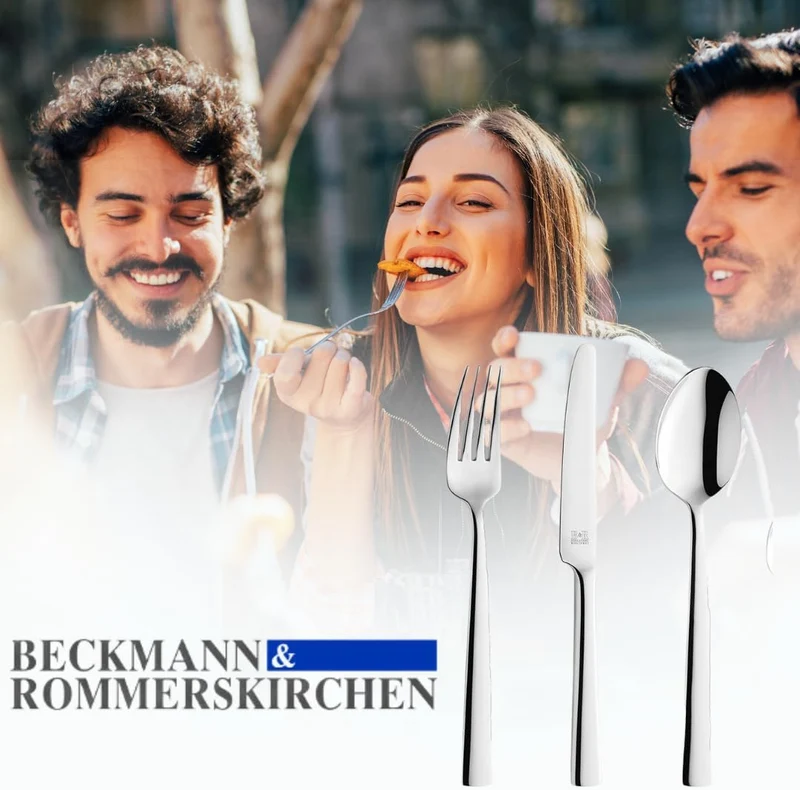 Beckmann & Rommerskirchen Besteckset 30-teilig 3591 MANO | Spülmaschinengeeignet | Satiniert | Essbe