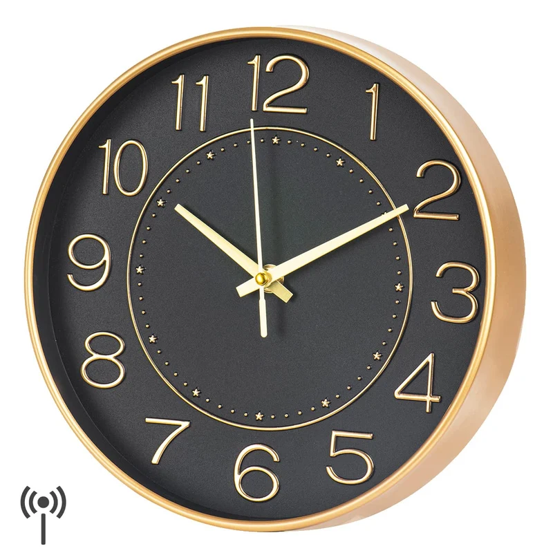 HZDHCLH Kinder Wanduhr Funk-Wanduhr, 25cm Wanduhr Kinder Lautlos Funkuhr,Zeit Automatische Umstellun