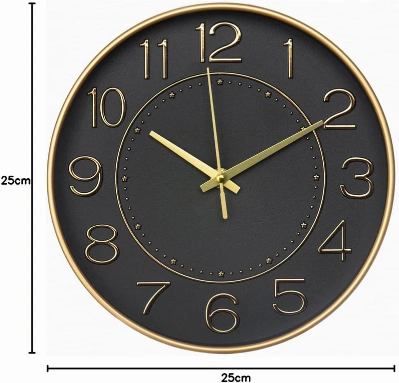 HZDHCLH Kinder Wanduhr Funk-Wanduhr, 25cm Wanduhr Kinder Lautlos Funkuhr,Zeit Automatische Umstellun