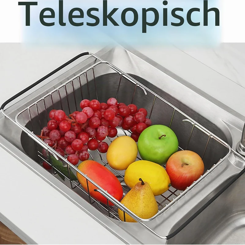 Abtropfgestell, Geschirrabtropfgestell Rostfreier Stahl, Geschirrkorb, Besteckhalterkorb, Geschirrab