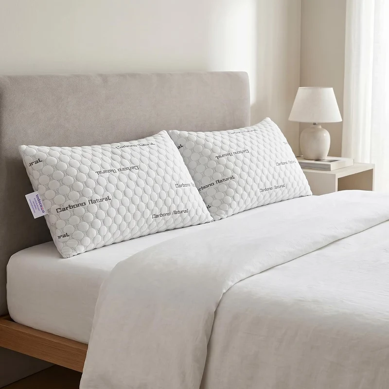 Todocama - Viskoelastisches Kopfkissen aus Carbon, 100% viskoelastisch, Stretch-Gewebe aus Carbon, m