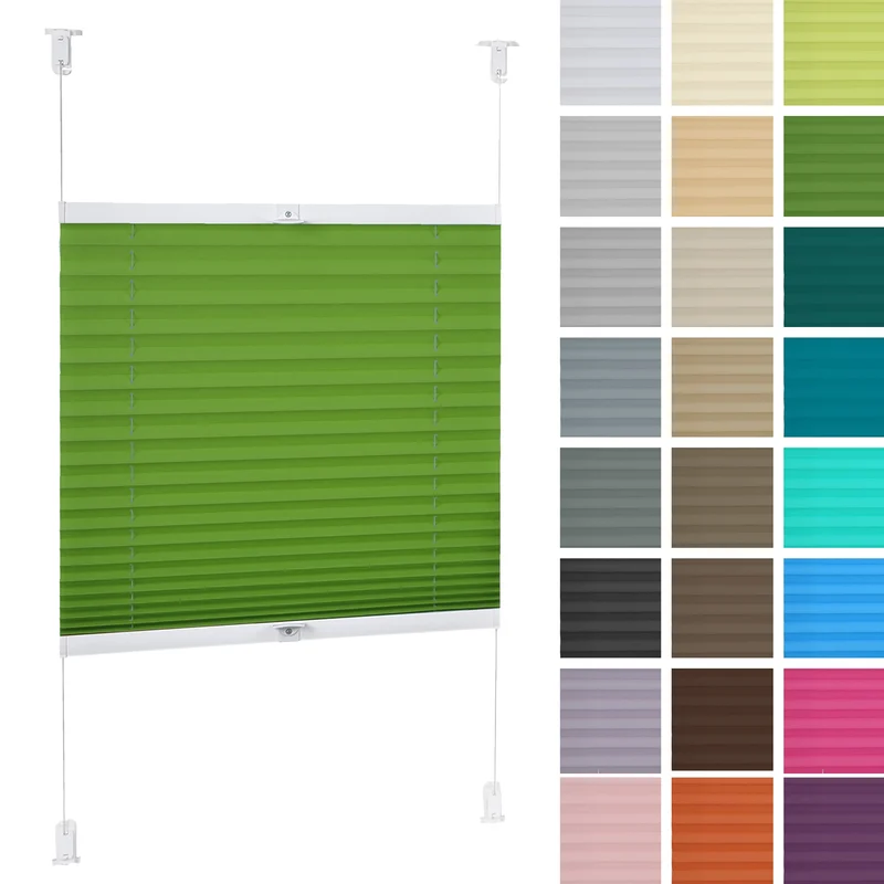 DECOOR Plissee ohne Bohren 65cm x 100cm Faltrollo Rollo für Fenster und Tür Nicht-invasive Fensterja