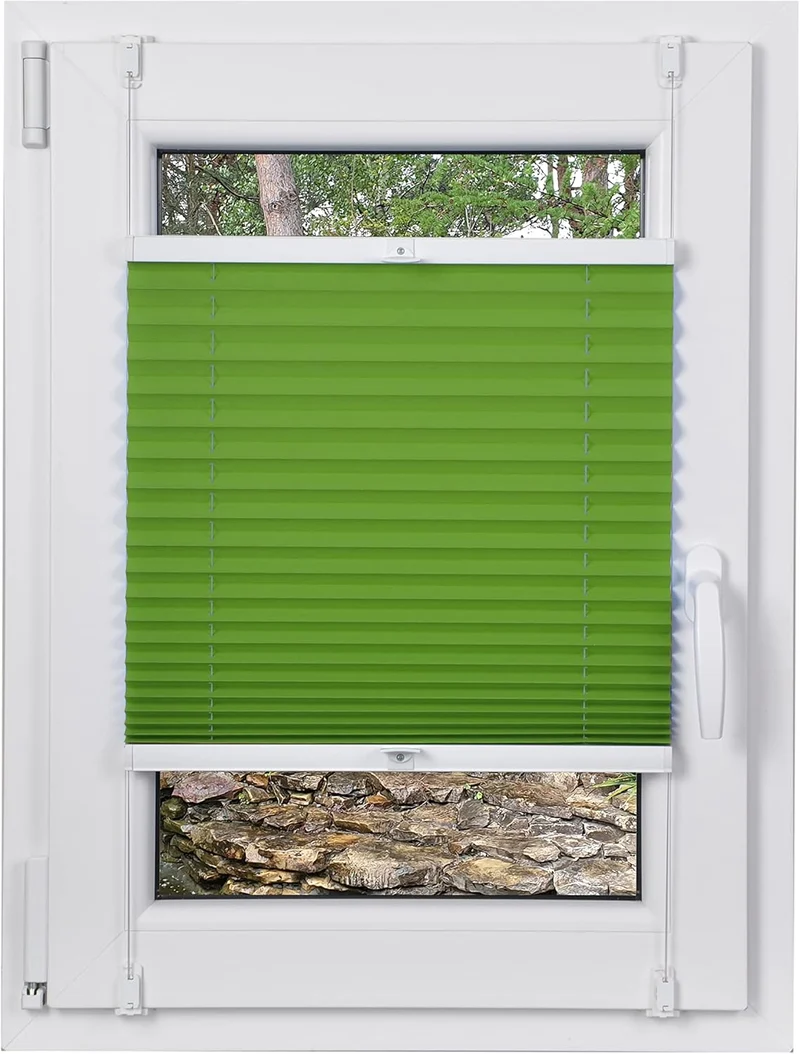 DECOOR Plissee ohne Bohren 65cm x 100cm Faltrollo Rollo für Fenster und Tür Nicht-invasive Fensterja