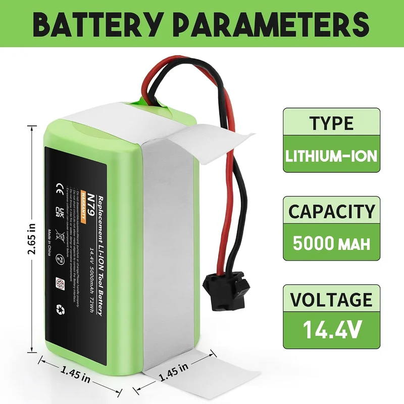 5000mAh Ersatzakku für Eufy RoboVac G10 G20 G30 G35 G40 Hybrid, für RoboVac 11 11S 11S MAX 12 15C 15
