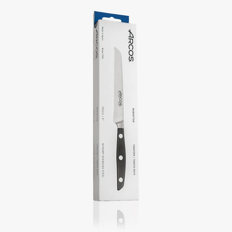Arcos Serie Manhattan - Tomatenmesser - Klinge aus Nitrum geschmiedetem Edelstahl 130 mm - HandGriff