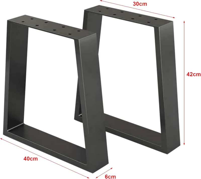 [en.casa] Tischgestell Marstal Tischkufen im 2er Set für Couchtischen Tischbeine 42 x 40 cm Möbelfüs