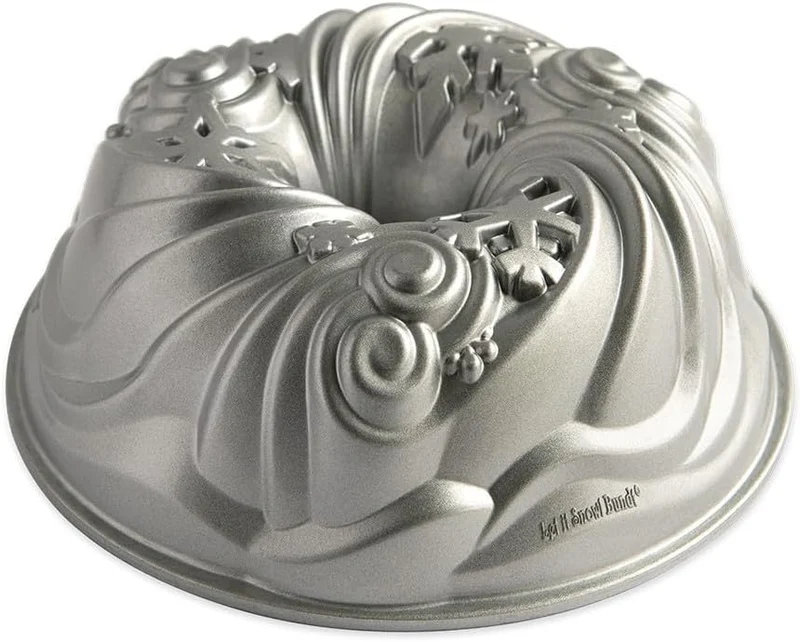 Nordic Ware Let It Snow 93648 Gugelhupfform, Aluminium, antihaftbeschichtet, Farbe: Silber