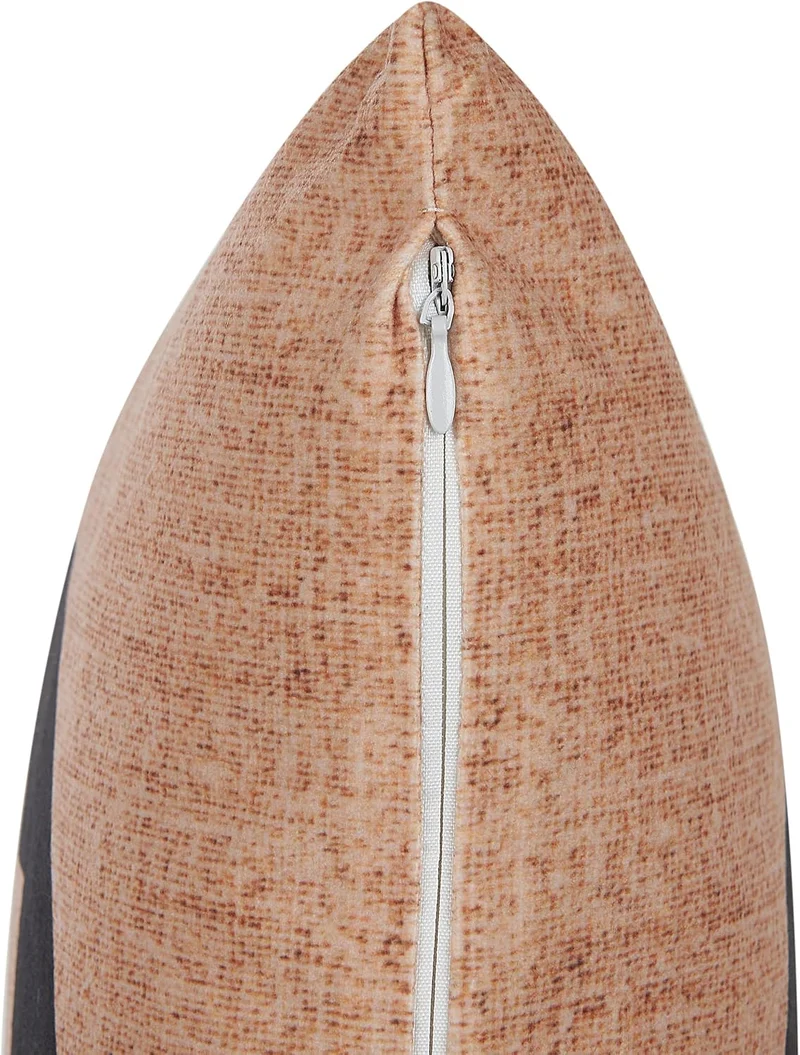 Dekokissen mit Füllung 2er Set Samt beige Halloween Kürbis-Motiv 45x45 cm Sebes