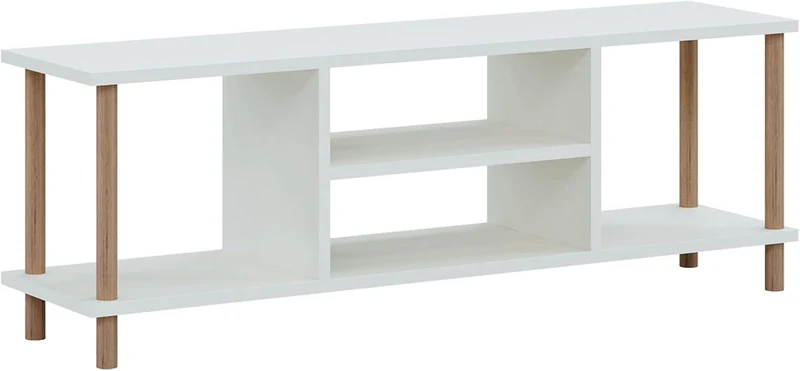 [en.casa] TV Schrank Ærøskøbing mit 2 Ablagefächern TV Bank 43 x 120 x 29 cm Fernsehtisch mit 2 Stau