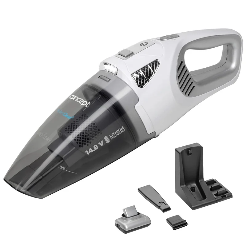 CONCEPT Hausgeräte, Concept Handstaubsauger VP4370 Perfect CLEAN 14,8 V Wet and Dry, Weiss, 0.45 lit