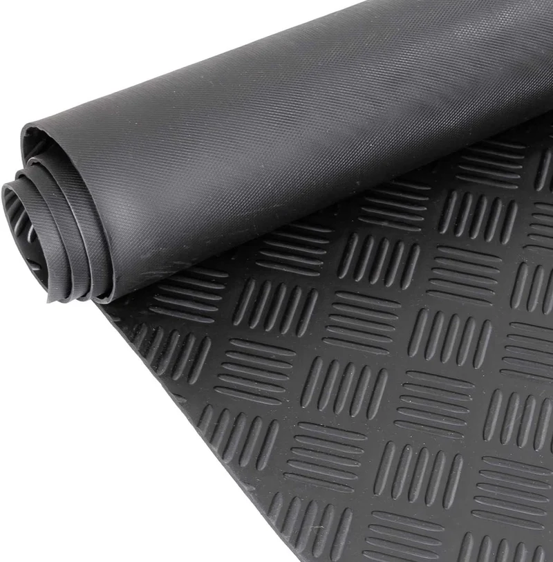 uyoyous Gummimatte Meterware Riffelblechmatte 500 x 100 cm Bodenmatte Schutzmatte 3mm stark Riffelbl
