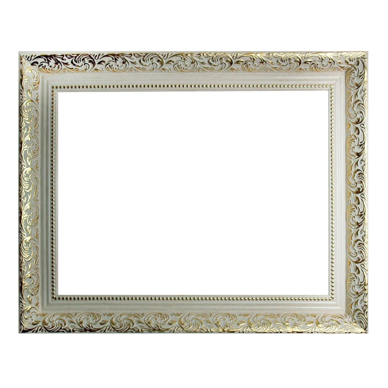 Barockrahmen weiss mit Gold verziert 469 BIA/ORO, Leerrahmen 50x70 cm 50x70 cm Leerrahmen, 50x70 cm