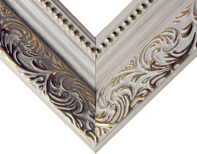 Barockrahmen weiss mit Gold verziert 469 BIA/ORO, Leerrahmen 50x70 cm 50x70 cm Leerrahmen, 50x70 cm