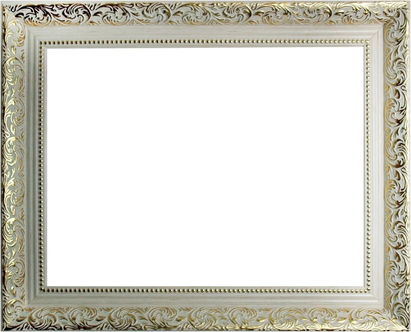 Barockrahmen weiss mit Gold verziert 469 BIA/ORO, Leerrahmen 50x70 cm 50x70 cm Leerrahmen, 50x70 cm