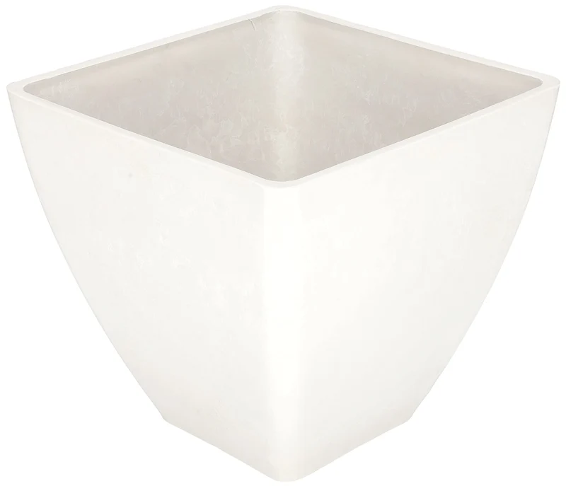 KOTARBAU® Grosser Blumentopf aus recyceltem Verbundwerkstoff für Balkon und Haus 30 x 30 x 28 cm Wei