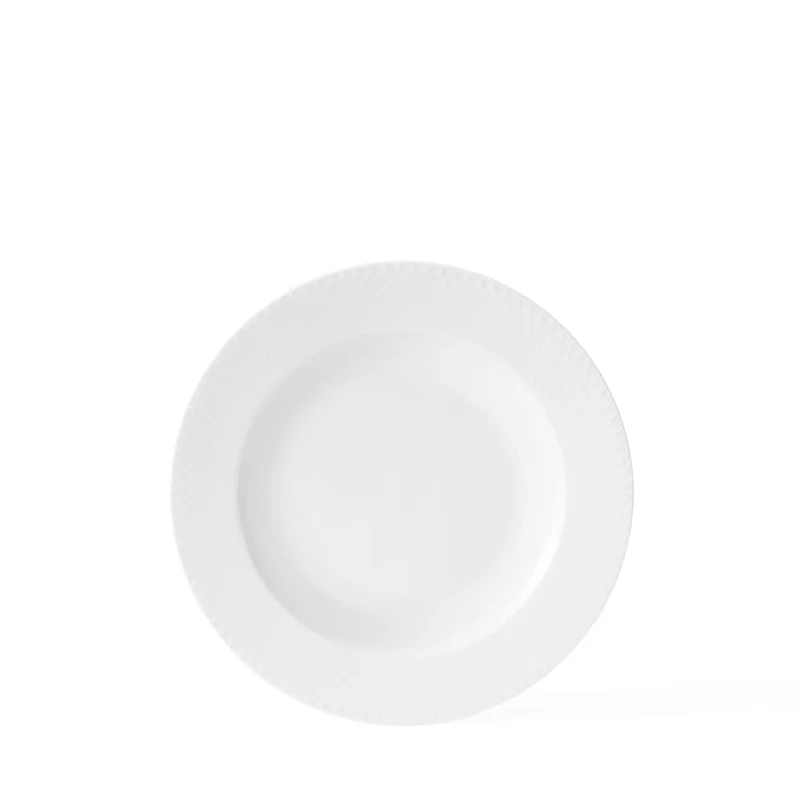 Lyngby Porcelæn Tiefer Teller Ø23 cm Rhombe aus handgefertigtem Porzellan, weiss Ø23 cm Bianco, Ø23