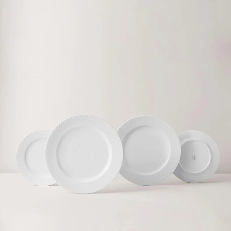 Lyngby Porcelæn Tiefer Teller Ø23 cm Rhombe aus handgefertigtem Porzellan, weiss Ø23 cm Bianco, Ø23