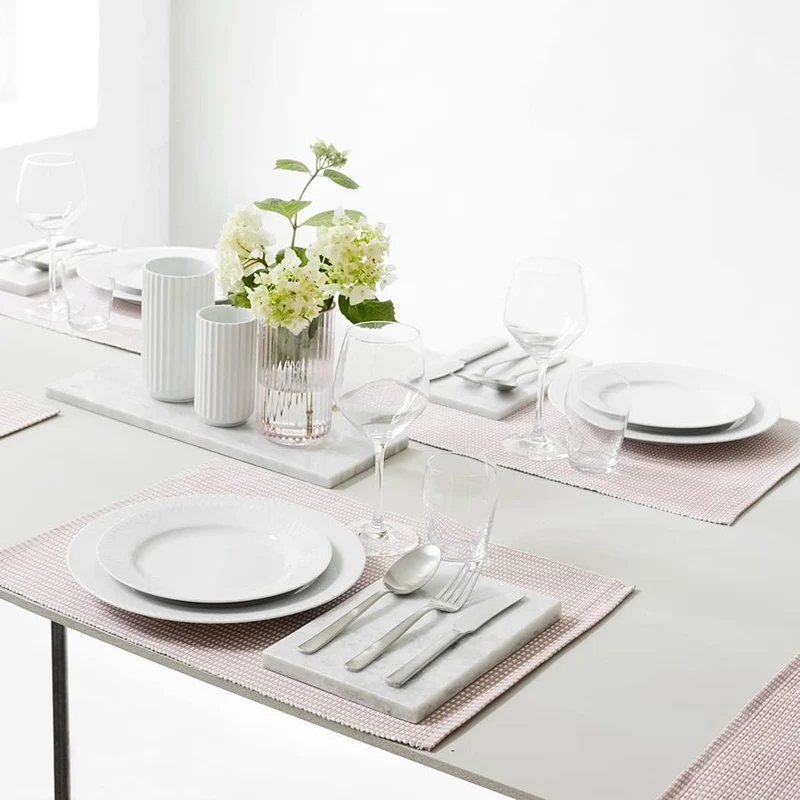 Lyngby Porcelæn Tiefer Teller Ø23 cm Rhombe aus handgefertigtem Porzellan, weiss Ø23 cm Bianco, Ø23