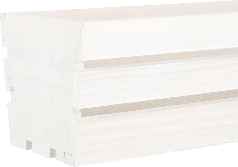 KOTARBAU® Blumenkasten Kräuterkasten aus Holz Langer Balkon-Blumenkasten 600x180x150 mm Weiss Weiss