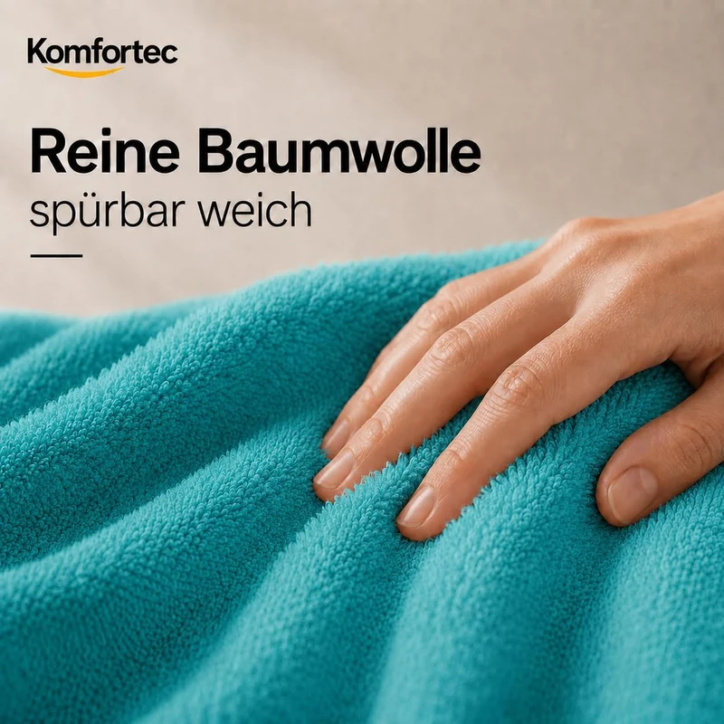 Komfortec 8er Handtücher 50x100 cm Set aus 100% Baumwolle, 470g/m², Frottee, Weich, Türkis 8x Handtü