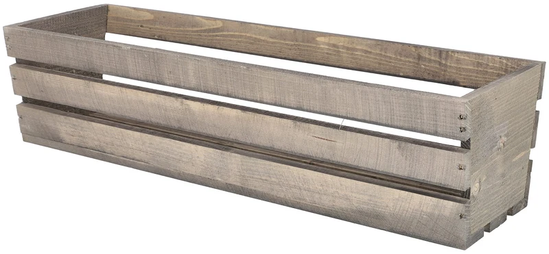 KOTARBAU® Blumenkasten Kräuterkasten aus Holz Langer Balkon-Blumenkasten 600x180x150 mm Grau Grau 60