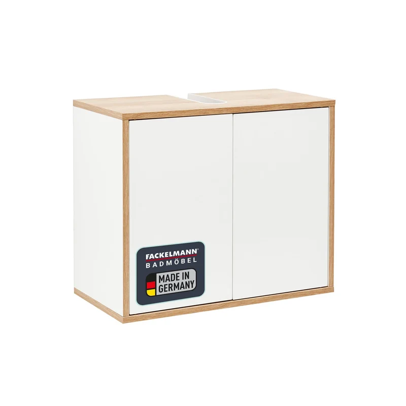 FACKELMANN Finn Waschbeckenunterschrank (60 x 50 x 30,5 cm) – Unterschrank für Waschbecken mit Aussp